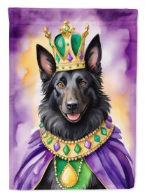 Belgian Sheepdog King of Mardi Gras House Flag Large Porch Sleeve Pole Decorative Outside Yard Banner Artwork Wall Hanging, Polyester, House Size