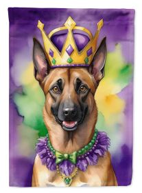 Belgian Malinois King of Mardi Gras House Flag Large Porch Sleeve Pole Decorative Outside Yard Banner Artwork Wall Hanging, Polyester, House Size
