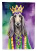 Afghan Hound King of Mardi Gras House Flag Large Porch Sleeve Pole Decorative Outside Yard Banner Artwork Wall Hanging, Polyester, House Size