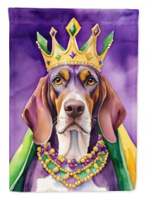 American English Coonhound King of Mardi Gras House Flag Large Porch Sleeve Pole Decorative Outside Yard Banner Artwork Wall Hanging, Polyester