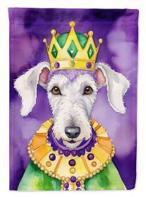 Bedlington Terrier King of Mardi Gras House Flag Large Porch Sleeve Pole Decorative Outside Yard Banner Artwork Wall Hanging, Polyester, House Size