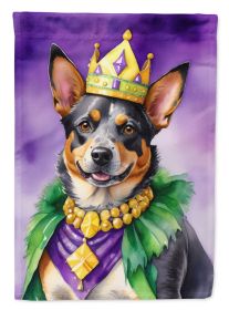 Australian Cattle Dog King of Mardi Gras House Flag Large Porch Sleeve Pole Decorative Outside Yard Banner Artwork Wall Hanging, Polyester, House Size
