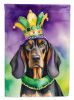 Black and Tan Coonhound King of Mardi Gras House Flag Large Porch Sleeve Pole Decorative Outside Yard Banner Artwork Wall Hanging, Polyester
