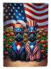 All American Scottish Terrier House Flag Large Porch Sleeve Pole Decorative Outside Yard Banner Artwork Wall Hanging, Polyester, House Size