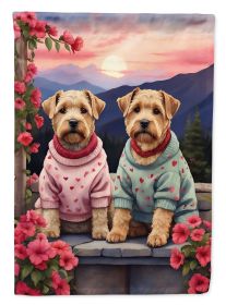 Wheaten Terrier Two Hearts House Flag Large Porch Sleeve Pole Decorative Outside Yard Banner Artwork Wall Hanging, Polyester, House Size, Multicolor