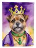 Border Terrier King of Mardi Gras House Flag Large Porch Sleeve Pole Decorative Outside Yard Banner Artwork Wall Hanging, Polyester, House Size