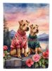 Lakeland Terrier Two Hearts House Flag Large Porch Sleeve Pole Decorative Outside Yard Banner Artwork Wall Hanging, Polyester, House Size, Multicolor
