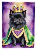 Affenpinscher King of Mardi Gras House Flag Large Porch Sleeve Pole Decorative Outside Yard Banner Artwork Wall Hanging, Polyester, House Size