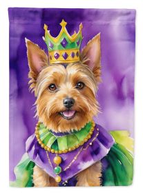 Australian Terrier King of Mardi Gras House Flag Large Porch Sleeve Pole Decorative Outside Yard Banner Artwork Wall Hanging, Polyester, House Size