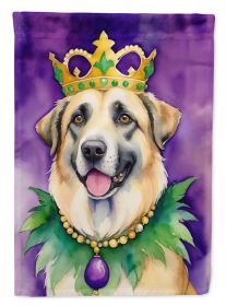 Anatolian Shepherd Dog King of Mardi Gras House Flag Large Porch Sleeve Pole Decorative Outside Yard Banner Artwork Wall Hanging, Polyester
