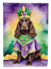 Boykin Spaniel King of Mardi Gras House Flag Large Porch Sleeve Pole Decorative Outside Yard Banner Artwork Wall Hanging, Polyester, House Size