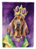Bloodhound King of Mardi Gras House Flag Large Porch Sleeve Pole Decorative Outside Yard Banner Artwork Wall Hanging, Polyester, House Size