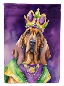 Bloodhound King of Mardi Gras House Flag Large Porch Sleeve Pole Decorative Outside Yard Banner Artwork Wall Hanging, Polyester, House Size