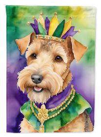 Lakeland Terrier King of Mardi Gras House Flag Large Porch Sleeve Pole Decorative Outside Yard Banner Artwork Wall Hanging, Polyester, House Size