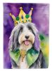 Bearded Collie King of Mardi Gras House Flag Large Porch Sleeve Pole Decorative Outside Yard Banner Artwork Wall Hanging, Polyester, House Size