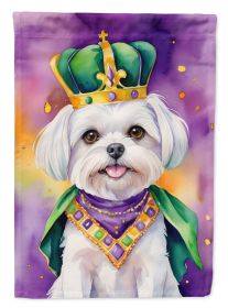 Maltese King of Mardi Gras House Flag Large Porch Sleeve Pole Decorative Outside Yard Banner Artwork Wall Hanging, Polyester, House Size, Multicolor