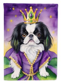 Japanese Chin King of Mardi Gras House Flag Large Porch Sleeve Pole Decorative Outside Yard Banner Artwork Wall Hanging, Polyester, House Size