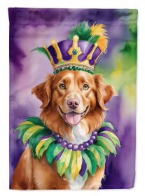 Nova Scotia Duck Tolling Retriever King of Mardi Gras House Flag Large Porch Sleeve Pole Decorative Outside Yard Banner Artwork Wall Hanging