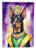 Manchester Terrier King of Mardi Gras House Flag Large Porch Sleeve Pole Decorative Outside Yard Banner Artwork Wall Hanging, Polyester, House Size