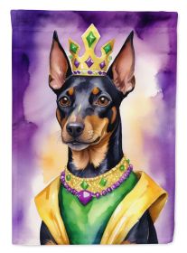 Manchester Terrier King of Mardi Gras House Flag Large Porch Sleeve Pole Decorative Outside Yard Banner Artwork Wall Hanging, Polyester, House Size