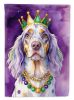 English Setter King of Mardi Gras House Flag Large Porch Sleeve Pole Decorative Outside Yard Banner Artwork Wall Hanging, Polyester, House Size