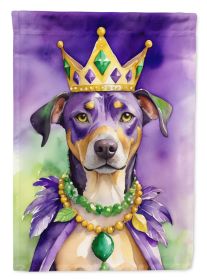 Catahoula King of Mardi Gras House Flag Large Porch Sleeve Pole Decorative Outside Yard Banner Artwork Wall Hanging, Polyester, House Size, Multicolor