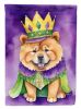 Chow Chow King of Mardi Gras House Flag Large Porch Sleeve Pole Decorative Outside Yard Banner Artwork Wall Hanging, Polyester, House Size, Multicolor