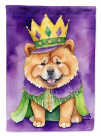 Chow Chow King of Mardi Gras House Flag Large Porch Sleeve Pole Decorative Outside Yard Banner Artwork Wall Hanging, Polyester, House Size, Multicolor