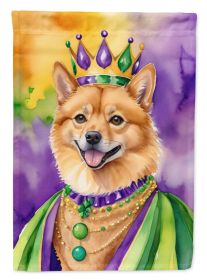 Finnish Spitz King of Mardi Gras House Flag Large Porch Sleeve Pole Decorative Outside Yard Banner Artwork Wall Hanging, Polyester, House Size
