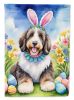 Bernedoodle Easter Egg Hunt House Flag Large Porch Sleeve Pole Decorative Outside Yard Banner Artwork Wall Hanging, Polyester, House Size, Multicolor