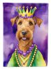 Irish Terrier King of Mardi Gras House Flag Large Porch Sleeve Pole Decorative Outside Yard Banner Artwork Wall Hanging, Polyester, House Size