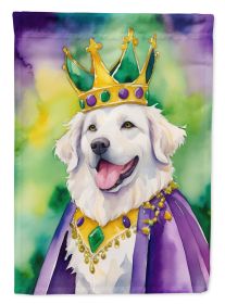 Kuvasz King of Mardi Gras House Flag Large Porch Sleeve Pole Decorative Outside Yard Banner Artwork Wall Hanging, Polyester, House Size, Multicolor