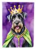 Giant Schnauzer King of Mardi Gras House Flag Large Porch Sleeve Pole Decorative Outside Yard Banner Artwork Wall Hanging, Polyester, House Size