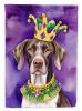 German Shorthaired Pointer King of Mardi Gras House Flag Large Porch Sleeve Pole Decorative Outside Yard Banner Artwork Wall Hanging, Polyester