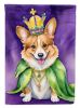 Corgi King of Mardi Gras House Flag Large Porch Sleeve Pole Decorative Outside Yard Banner Artwork Wall Hanging, Polyester, House Size, Multicolor
