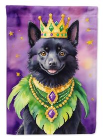 Schipperke King of Mardi Gras House Flag Large Porch Sleeve Pole Decorative Outside Yard Banner Artwork Wall Hanging, Polyester, House Size