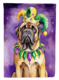 Mastiff King of Mardi Gras House Flag Large Porch Sleeve Pole Decorative Outside Yard Banner Artwork Wall Hanging, Polyester, House Size, Multicolor
