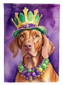 Vizsla King of Mardi Gras House Flag Large Porch Sleeve Pole Decorative Outside Yard Banner Artwork Wall Hanging, Polyester, House Size, Multicolor