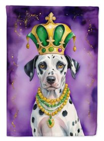 Dalmatian King of Mardi Gras House Flag Large Porch Sleeve Pole Decorative Outside Yard Banner Artwork Wall Hanging, Polyester, House Size, Multicolor