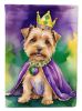 Norfolk Terrier King of Mardi Gras House Flag Large Porch Sleeve Pole Decorative Outside Yard Banner Artwork Wall Hanging, Polyester, House Size