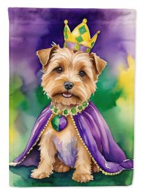 Norfolk Terrier King of Mardi Gras House Flag Large Porch Sleeve Pole Decorative Outside Yard Banner Artwork Wall Hanging, Polyester, House Size