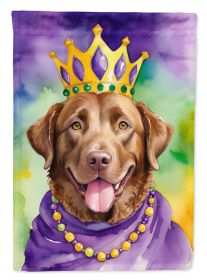 Chesapeake Bay Retriever King of Mardi Gras House Flag Large Porch Sleeve Pole Decorative Outside Yard Banner Artwork Wall Hanging, Polyester