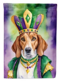 English Foxhound King of Mardi Gras House Flag Large Porch Sleeve Pole Decorative Outside Yard Banner Artwork Wall Hanging, Polyester, House Size