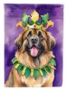 Leonberger King of Mardi Gras House Flag Large Porch Sleeve Pole Decorative Outside Yard Banner Artwork Wall Hanging, Polyester, House Size