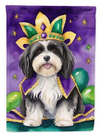 Havanese King of Mardi Gras House Flag Large Porch Sleeve Pole Decorative Outside Yard Banner Artwork Wall Hanging, Polyester, House Size, Multicolor
