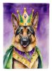 German Shepherd King of Mardi Gras House Flag Large Porch Sleeve Pole Decorative Outside Yard Banner Artwork Wall Hanging, Polyester, House Size
