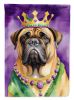 Bullmastiff King of Mardi Gras House Flag Large Porch Sleeve Pole Decorative Outside Yard Banner Artwork Wall Hanging, Polyester, House Size