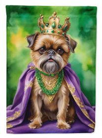 Brussels Griffon King of Mardi Gras House Flag Large Porch Sleeve Pole Decorative Outside Yard Banner Artwork Wall Hanging, Polyester, House Size