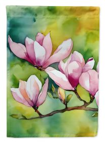 Mississippi Magnolia in Watercolor House Flag Large Porch Sleeve Pole Decorative Outside Yard Banner Artwork Wall Hanging, Polyester, House Size