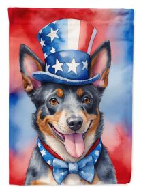 Australian Cattle Dog Patriotic American House Flag Large Porch Sleeve Pole Decorative Outside Yard Banner Artwork Wall Hanging, Polyester, House Size